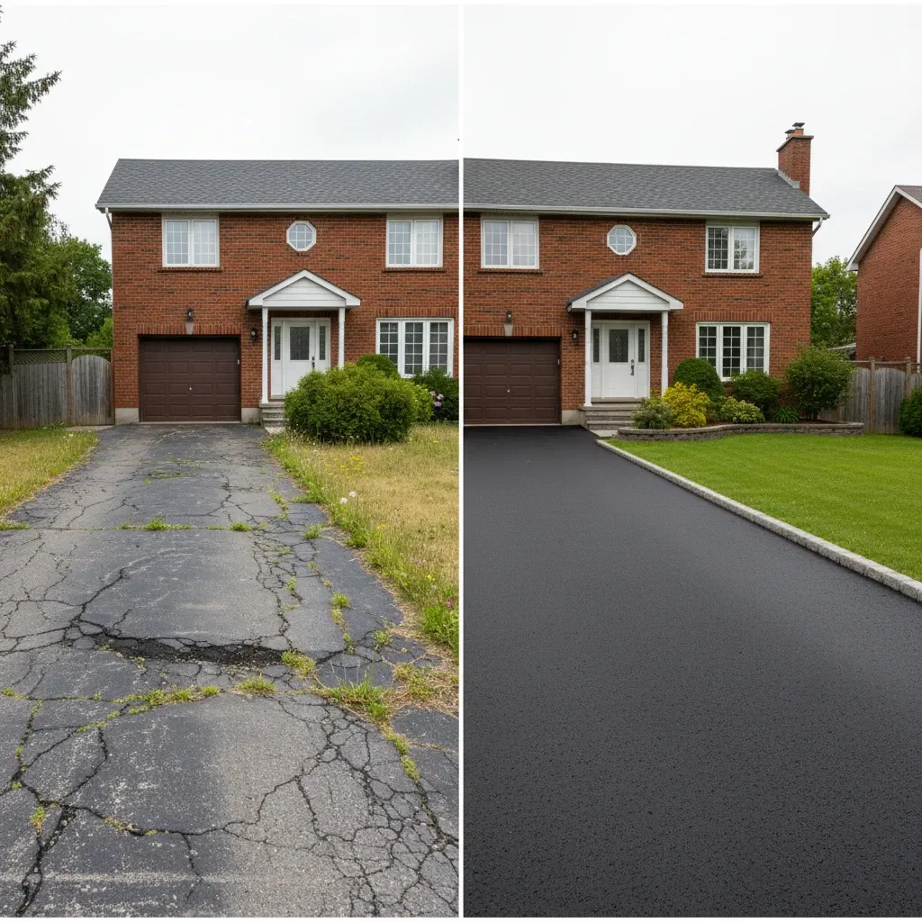 Paving contractor transformation - before and after by Elite Landscaping Fredericton in Fredericton